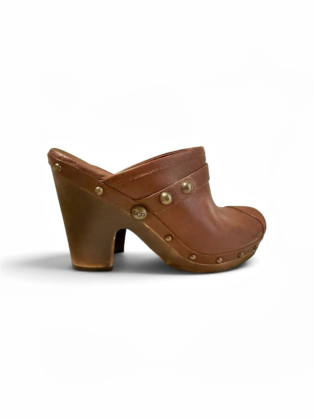 UGG Jolene Brown Studded Clogs US 8